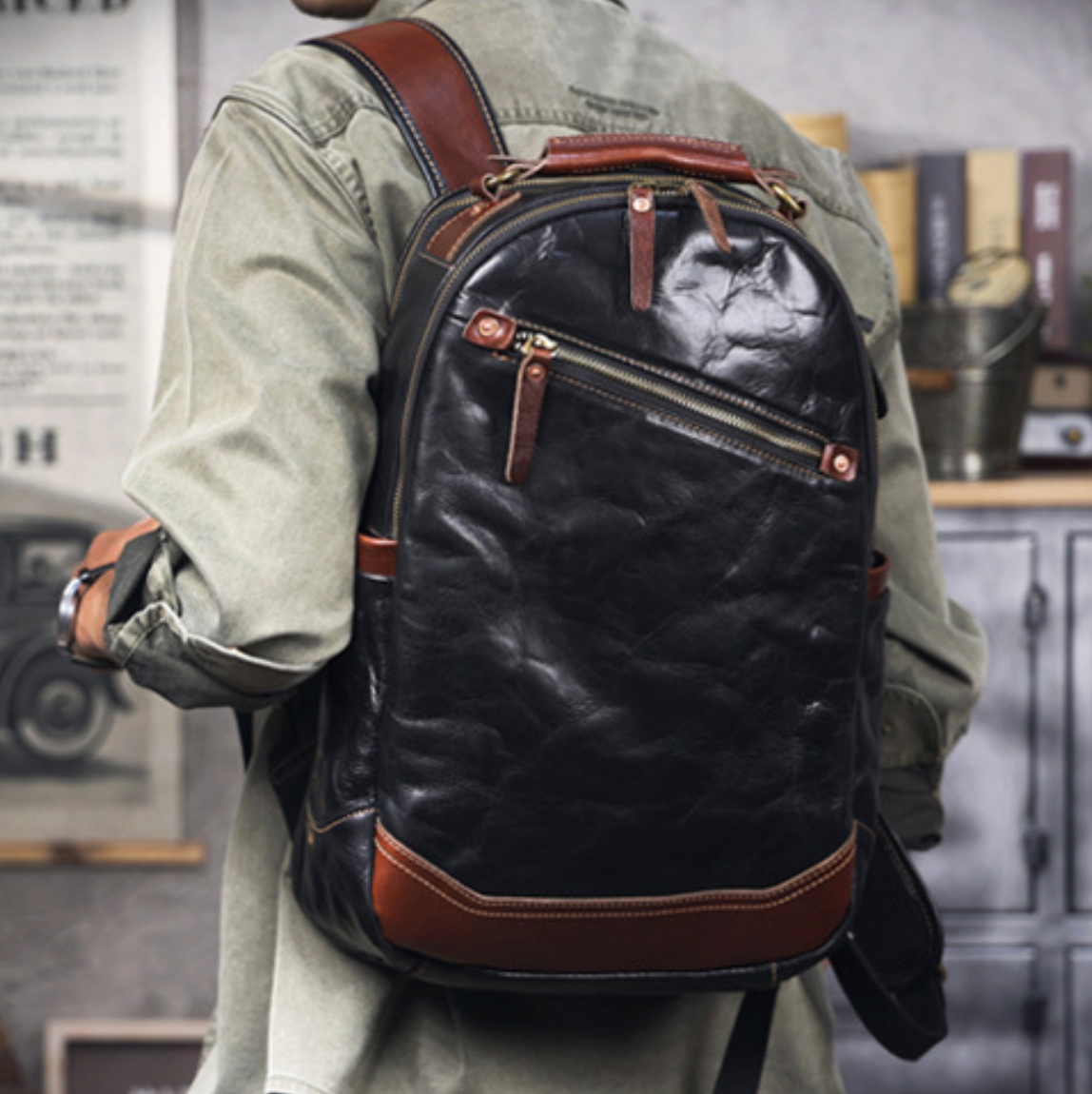 Cowhide Leather Backpack