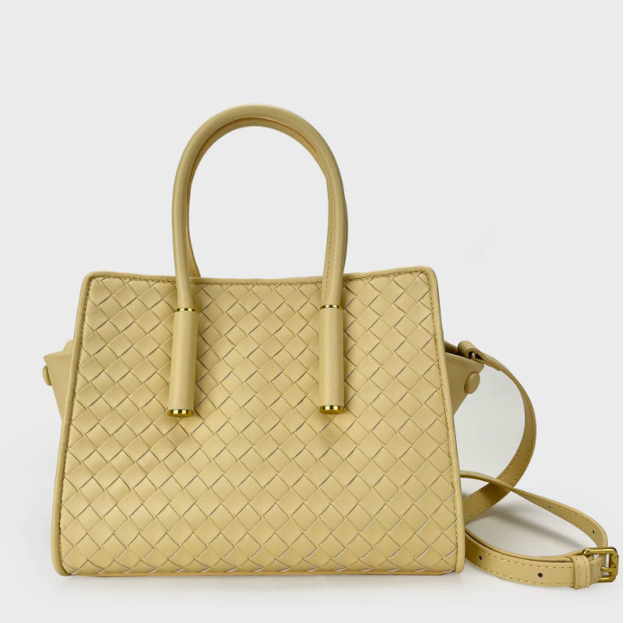 Woven leather crossbody