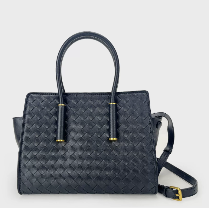 Woven leather crossbody