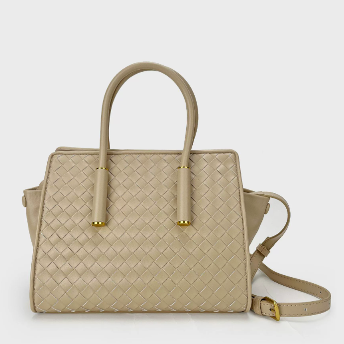Woven leather crossbody
