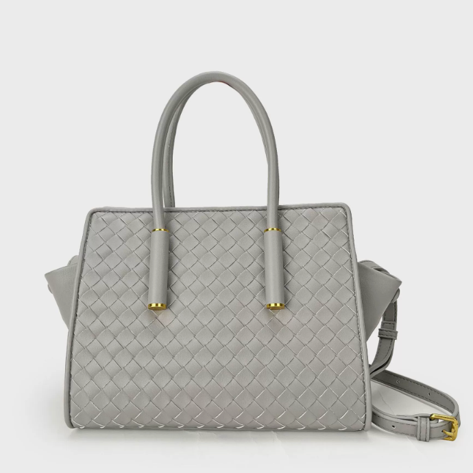 Woven leather crossbody