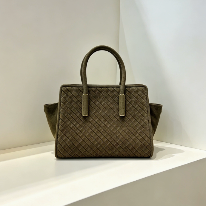 Woven leather crossbody