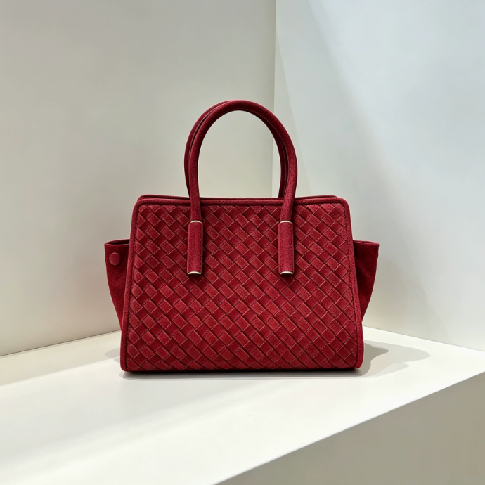 Woven leather crossbody