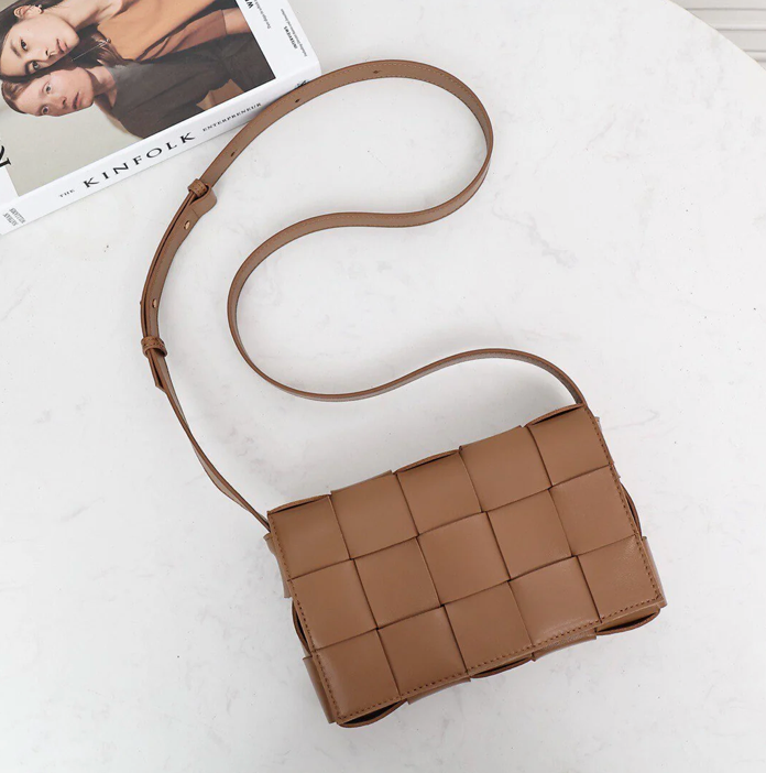 Interwoven Calfskin Crossbody Bag