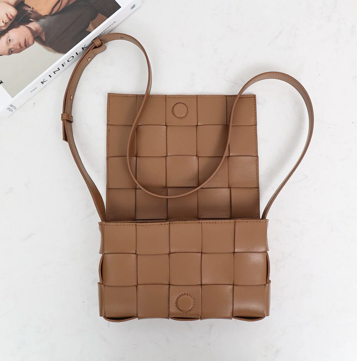 Interwoven Calfskin Crossbody Bag
