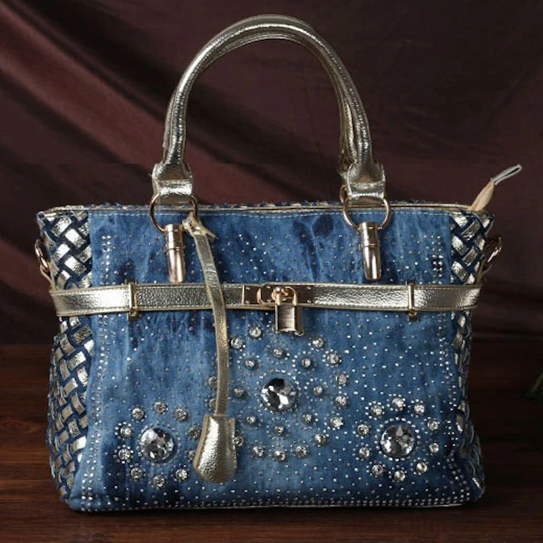 Birky Denim diamond tote