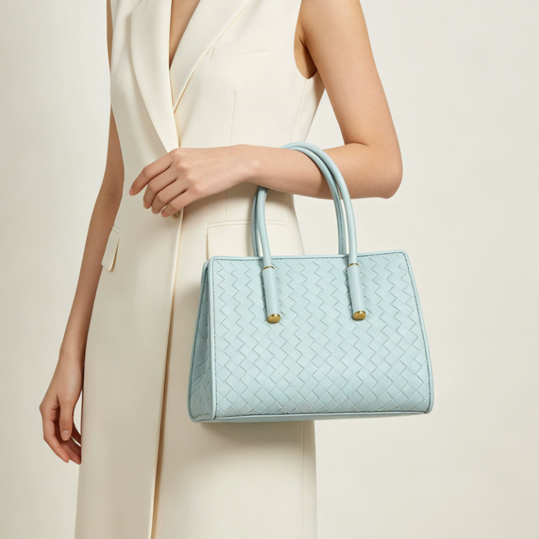 Woven leather crossbody