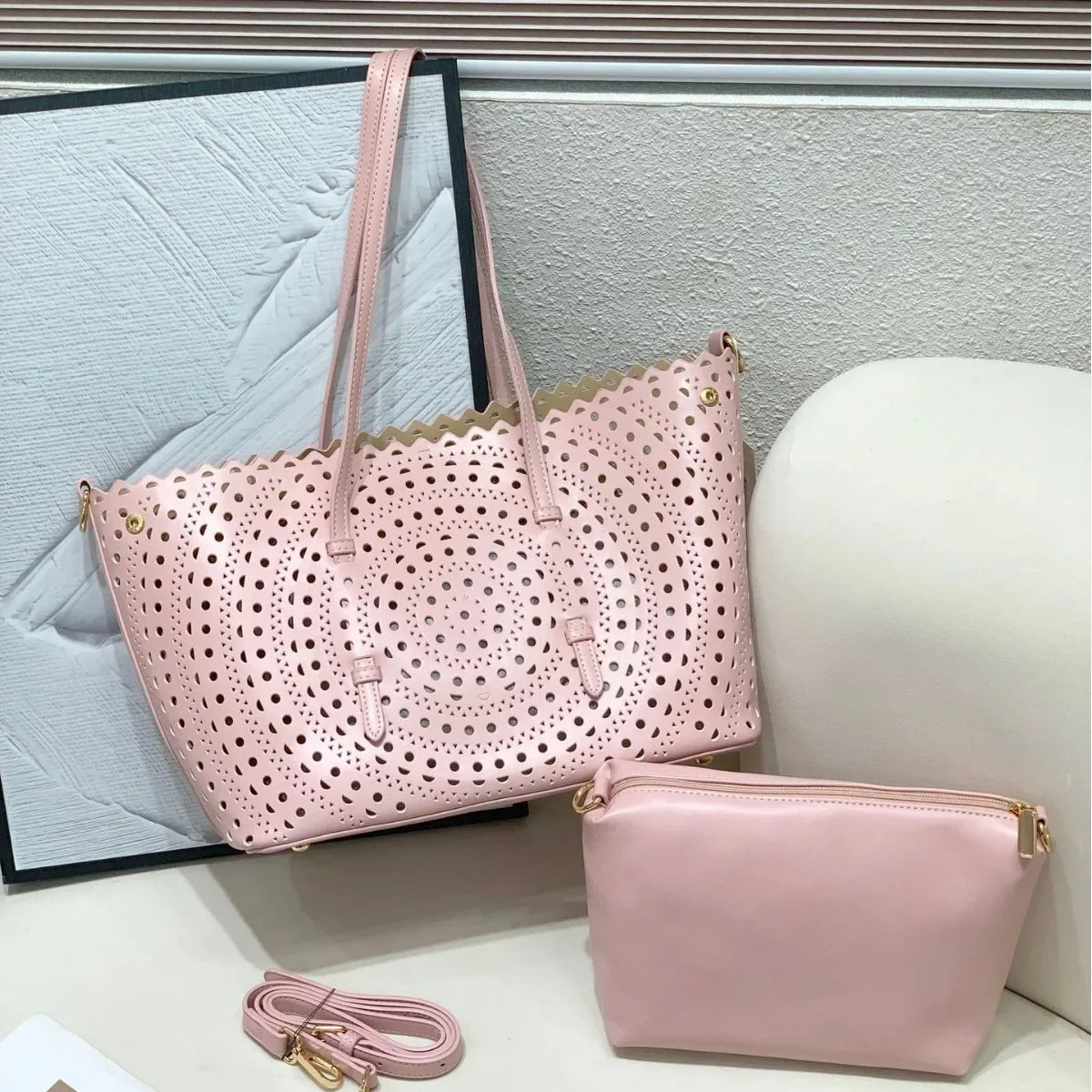 Mina leather tote